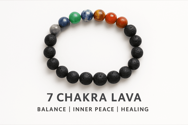 7 Chakra Lava Stone Bracelet 2