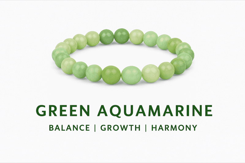 Green Aquamarine Crystal Bracelet