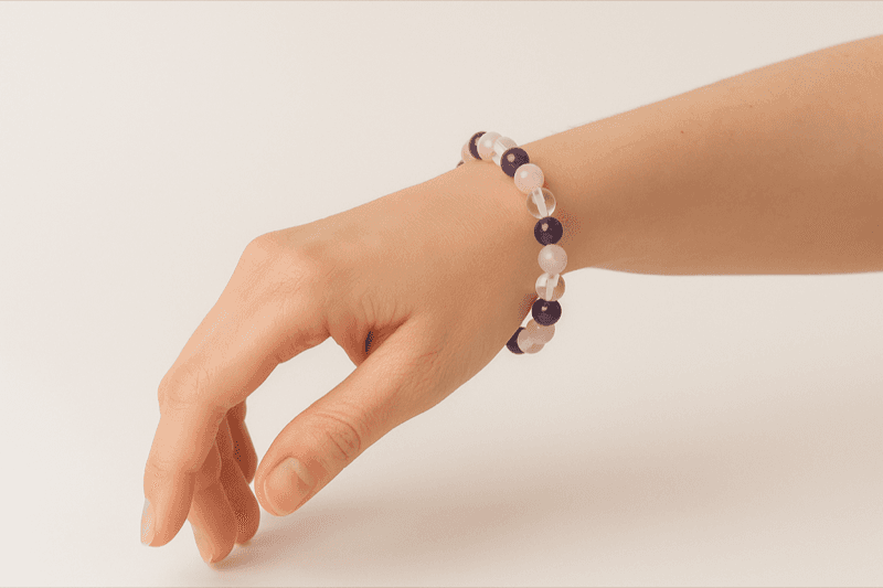 Rose Amethyst Clear Crystal Bracelet 3