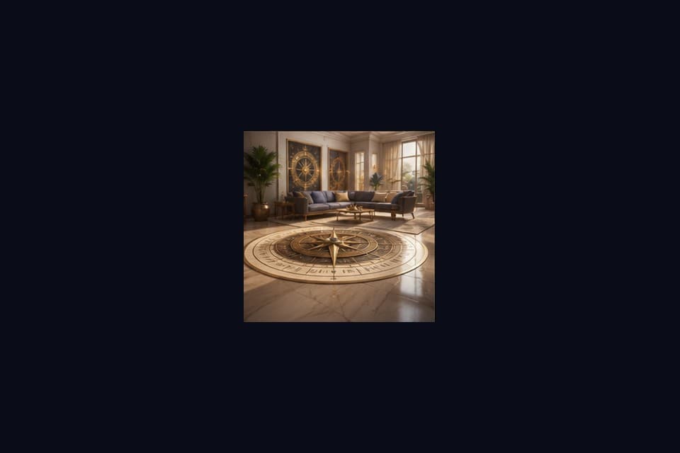 Vastu compass in a balanced modern home