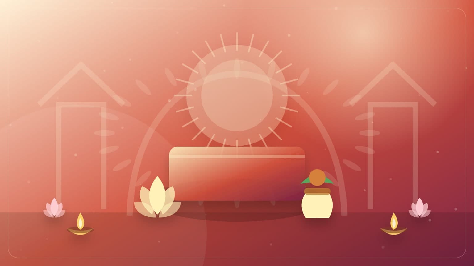 A Varalakshmi Vrat cover with Lakshmi altar symbolism, kalash, lotus, and lamps.