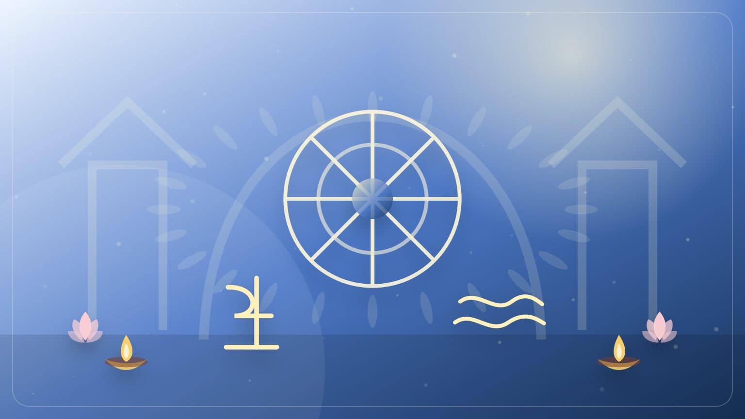 A Jupiter combust transit cover with Guru symbolism, Vedic chart, and temple lamps.