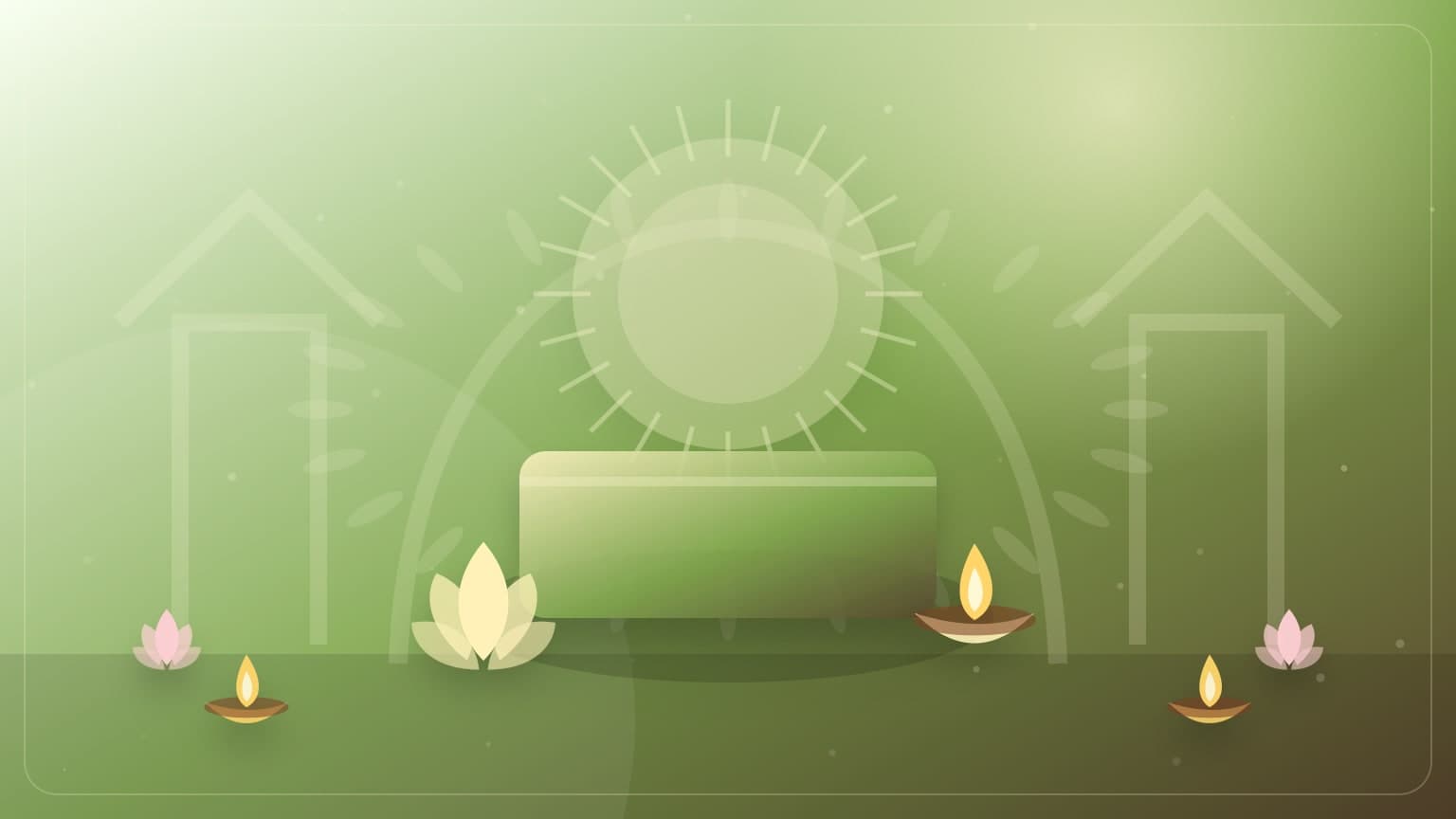 An Aja Ekadashi cover with tulsi, fruit, water, flowers, and a simple lamp.