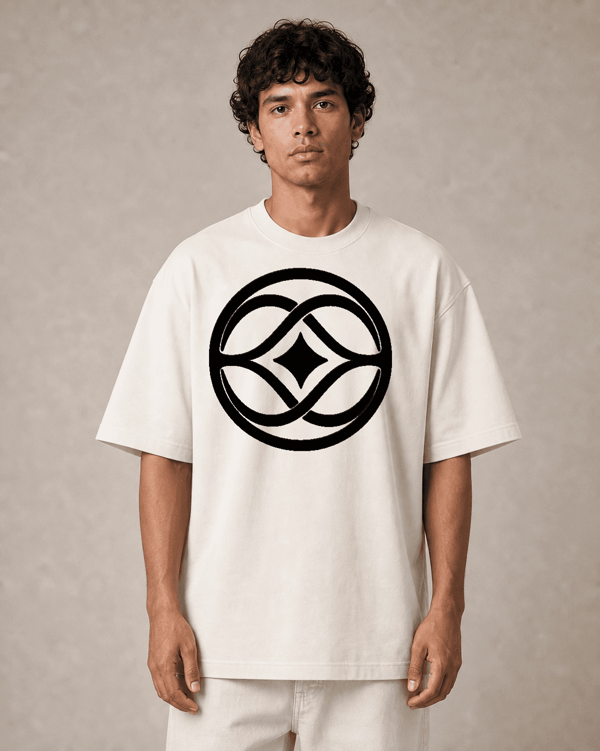 CELESTIAL Oversized Faded Tee - Bone