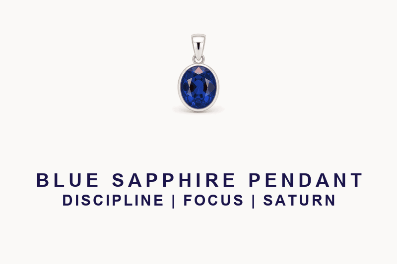 Blue Sapphire Gemstone Pendant - Silver