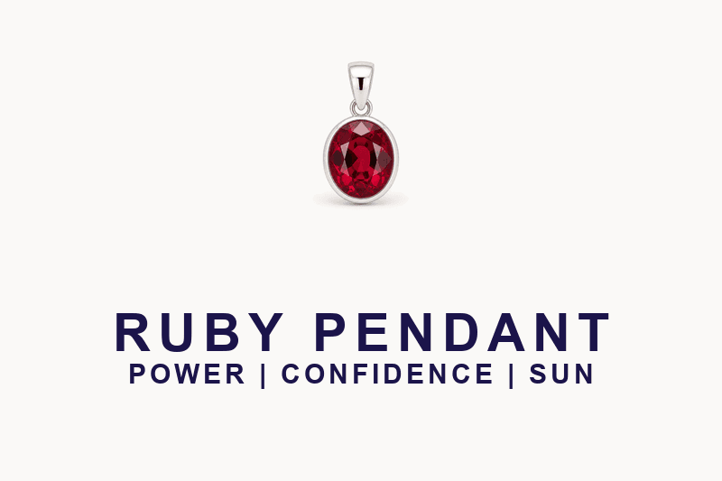 Ruby Gemstone Pendant - Silver
