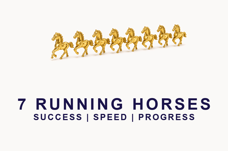 Vastu Running Horse - Set of 7