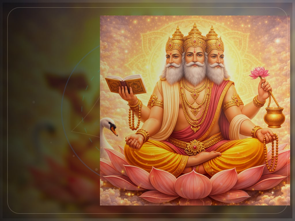 Chaturmukh, four-faced creator looking in all directions, for Prajapati Brahma