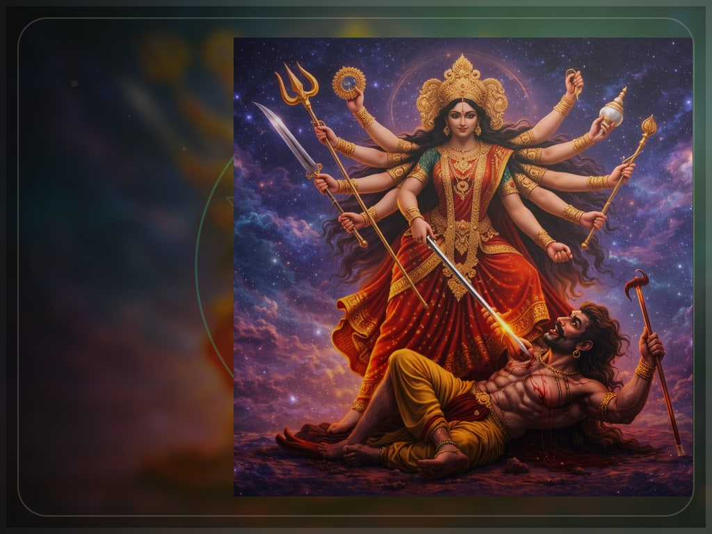 Mahishasuramardini, slayer of the buffalo demon, for Maa Durga