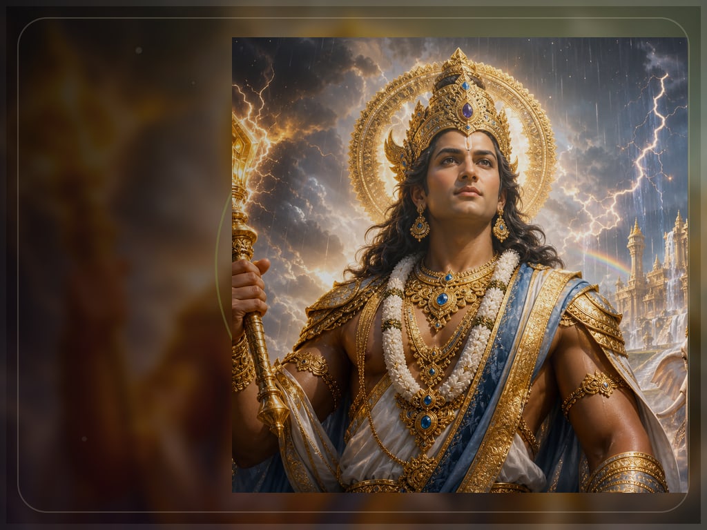 Rain Giver, protector of fertility, vitality, and natural abundance, for Indra Dev