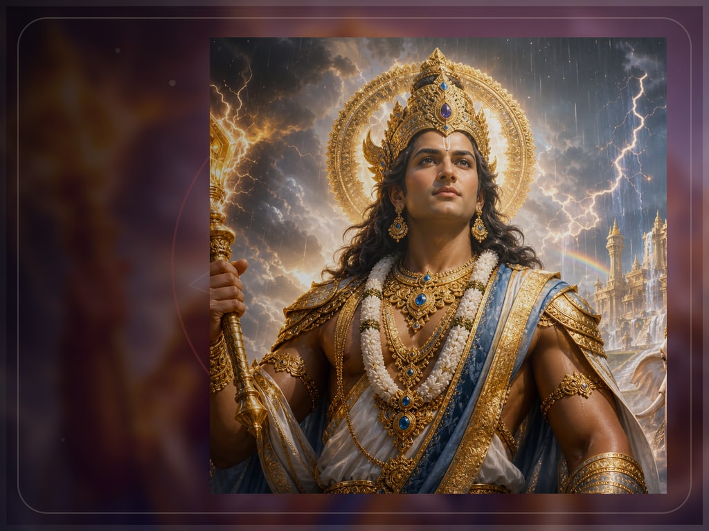 Vajra Bearer, wielder of focused strength and decisive action, for Indra Dev