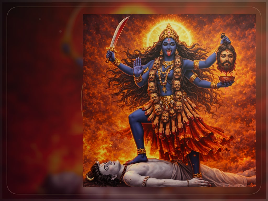 Chamunda, slayer of demons chanda and munda, for Maa Kali