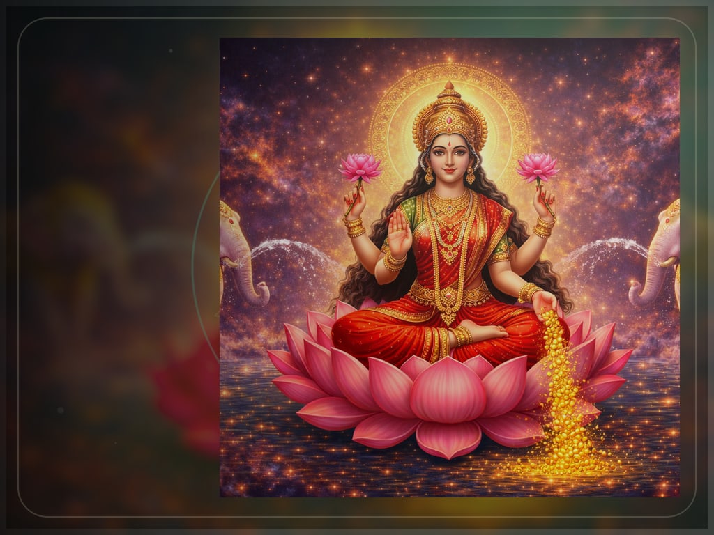 Padma, she who sits on the lotus of purity, for Maa Lakshmi