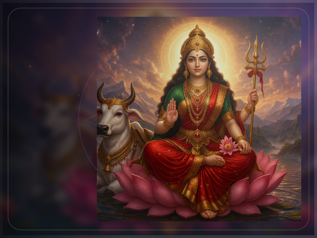 Uma, gentle radiance, devotion, and family grace, for Maa Parvati